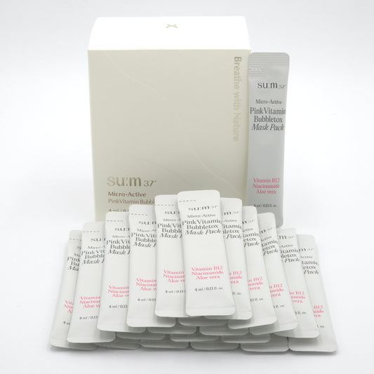 SU:M37 Micro Active Pink Vitamin Bubbletox Mask Pack 4ml x 50ea Bubble Cleansing Mask