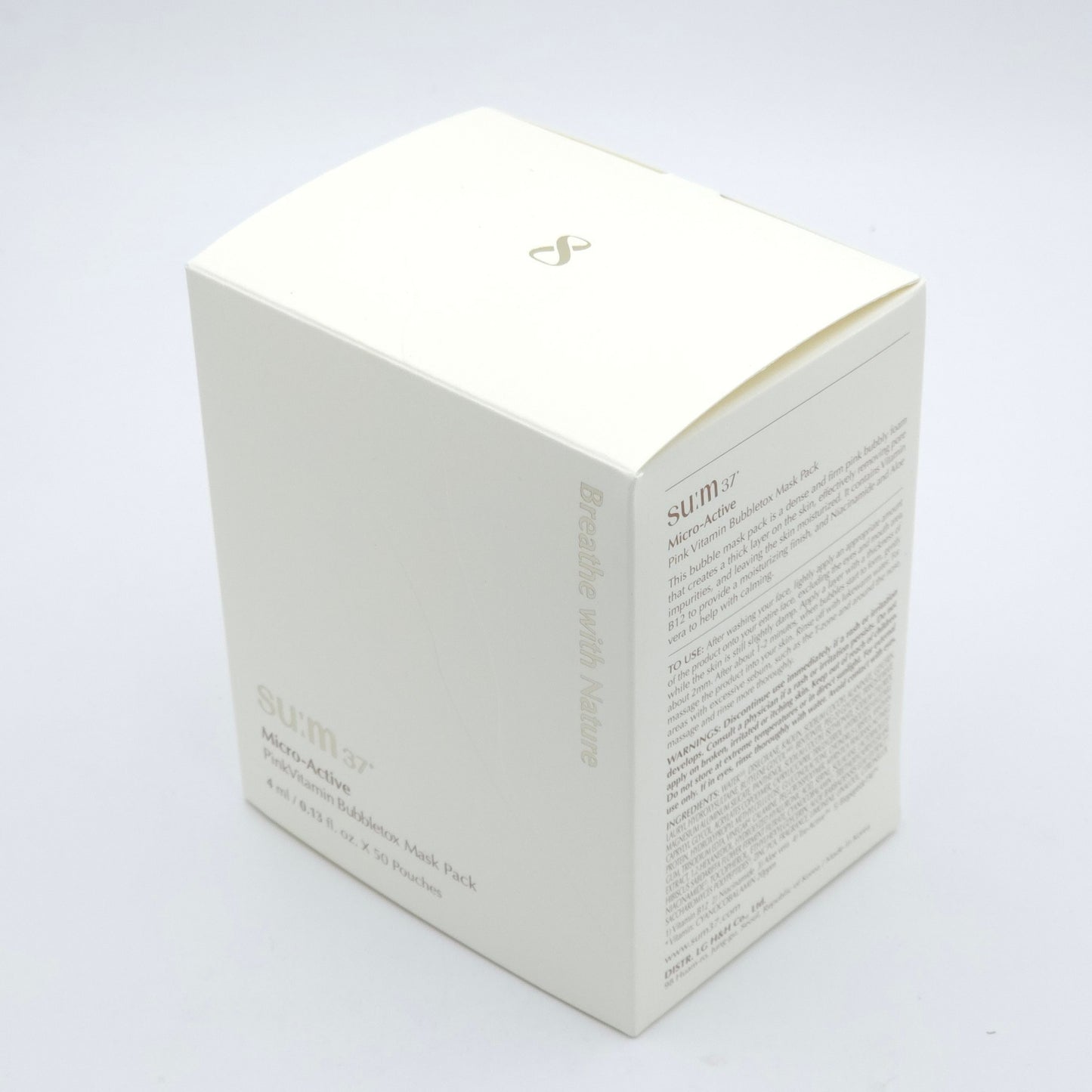 SU:M37 Micro Active Pink Vitamin Bubbletox Mask Pack 4ml x 50ea Bubble Cleansing Mask