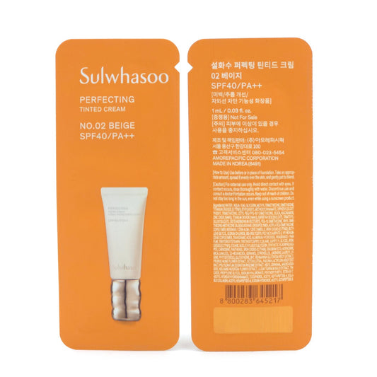 Sulwhasoo Perfecting Tinted Cream No.02 Beige 1ml x 36pcs SPF40 PA++