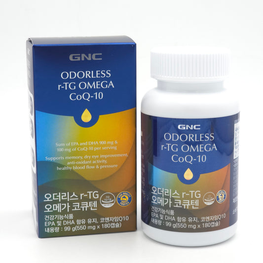 GNC Odorless r-TG Omega CoQ-10 180 Softgels