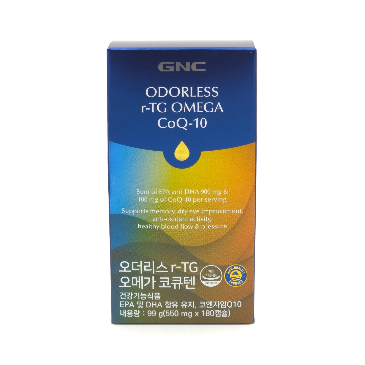 GNC Odorless r-TG Omega CoQ-10 180 Softgels