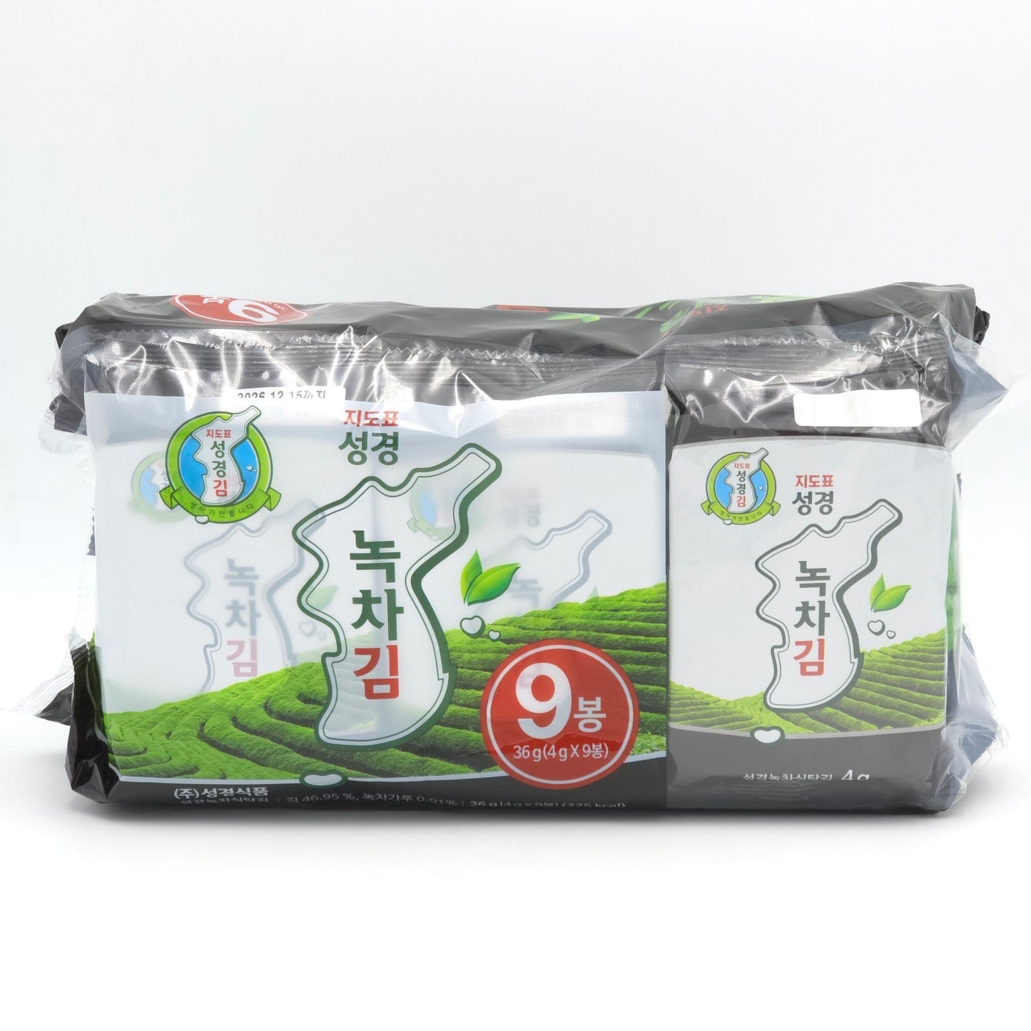 Sungkyung Green Tea Seasoned Seaweed Snack 36g (4g x 9 Packs)