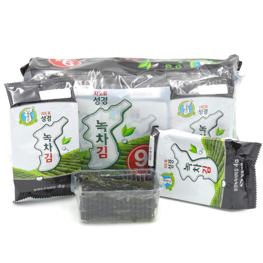 Sungkyung Green Tea Seasoned Seaweed Snack 36g (4g x 9 Packs)