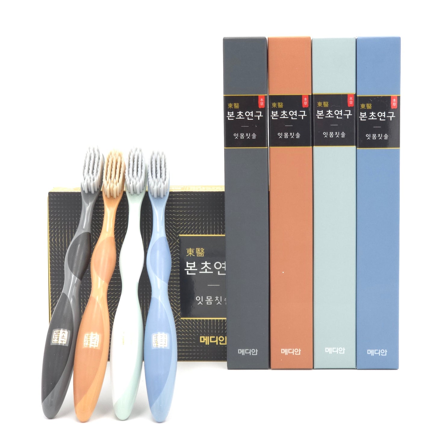 MEDIAN Boncho Study Gum Toothbrush 4pcs Set