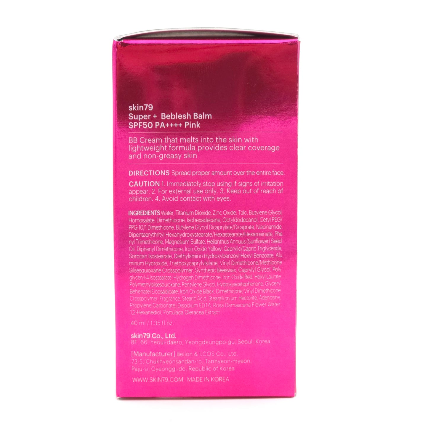 skin79 Super+ Beblesh Balm Pink BB Cream 40ml SPF50+ PA++++