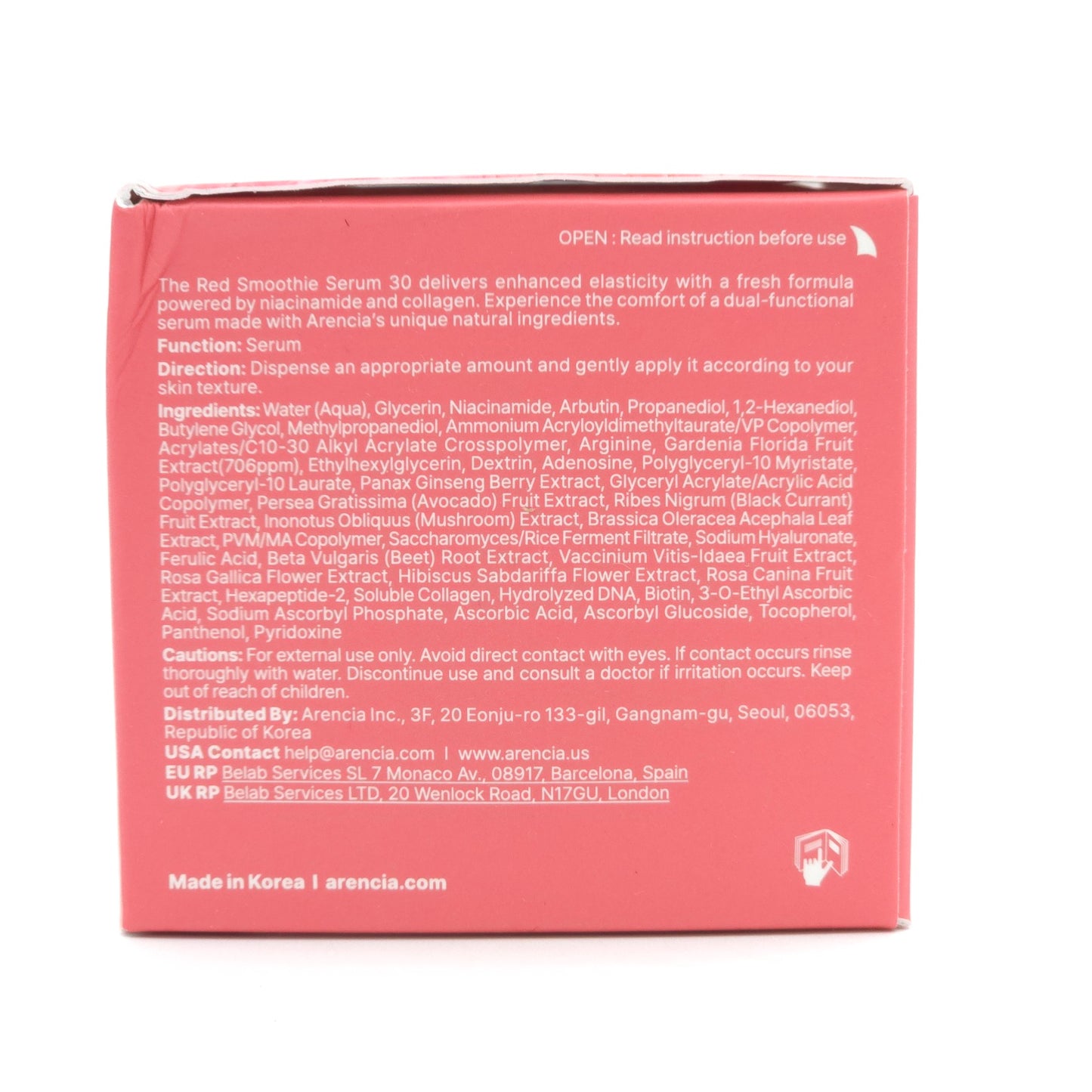 Arencia Red Smoothie Serum 30 50g Collagen Firming Pore Care