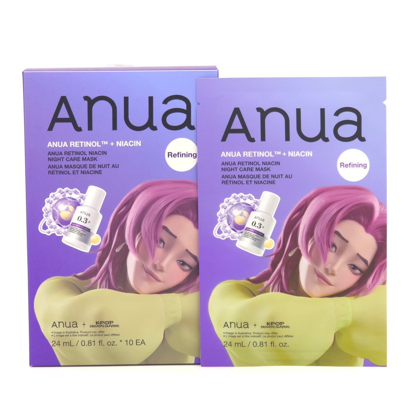 ANUA Retinol Niacin Night Care Mask 24ml x 10 Sheets Pore Firming