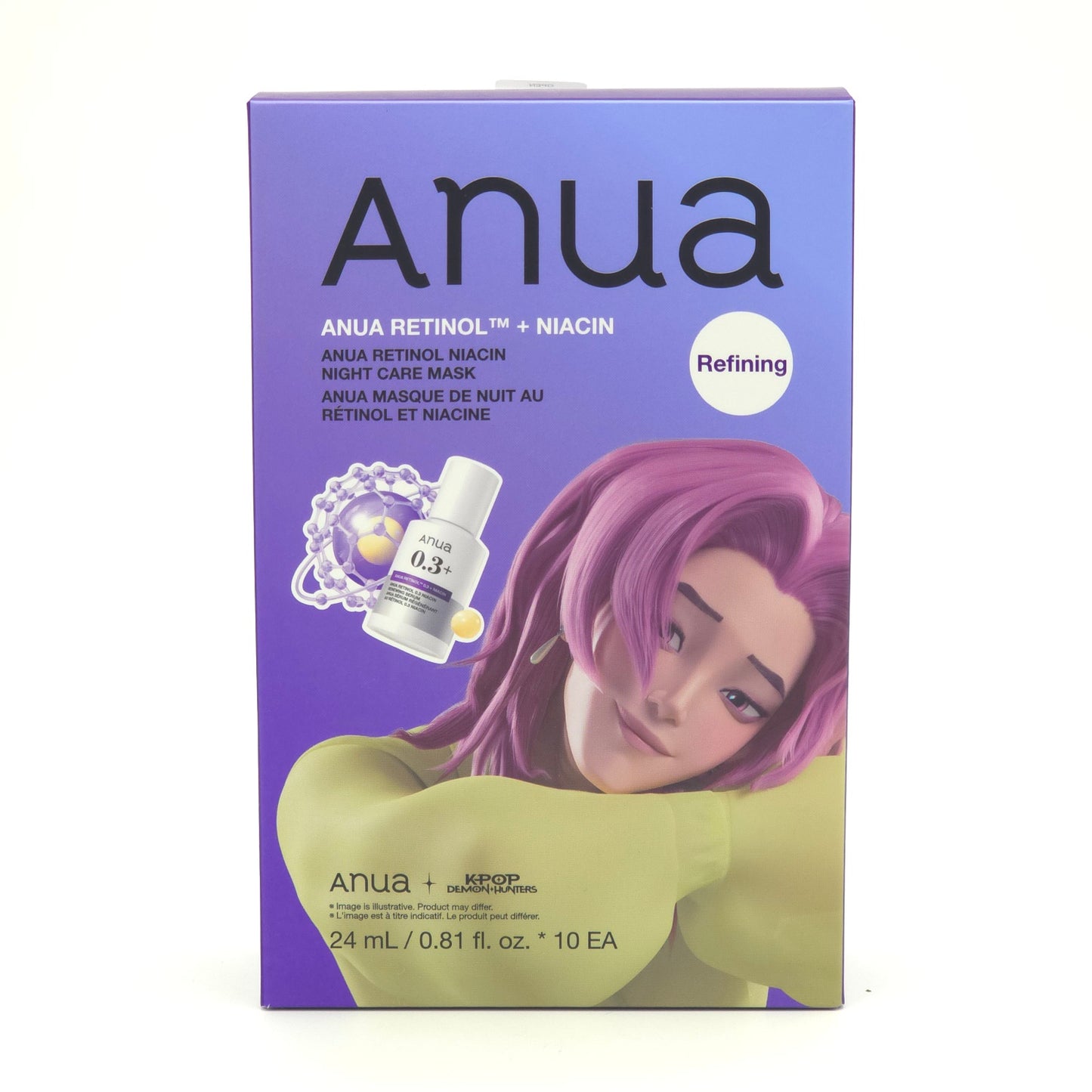 ANUA Retinol Niacin Night Care Mask 24ml x 10 Sheets Pore Firming