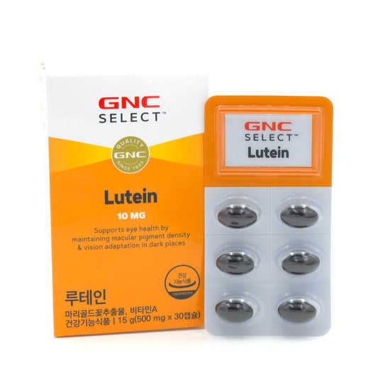 GNC SELECT Lutein 10mg x 30 Capsules Vitamin A Eye Health Supplement