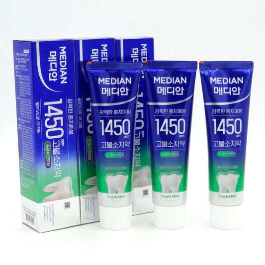 Median 1450 High Fluoride Toothpaste Fresh Mint 160g x 3ea
