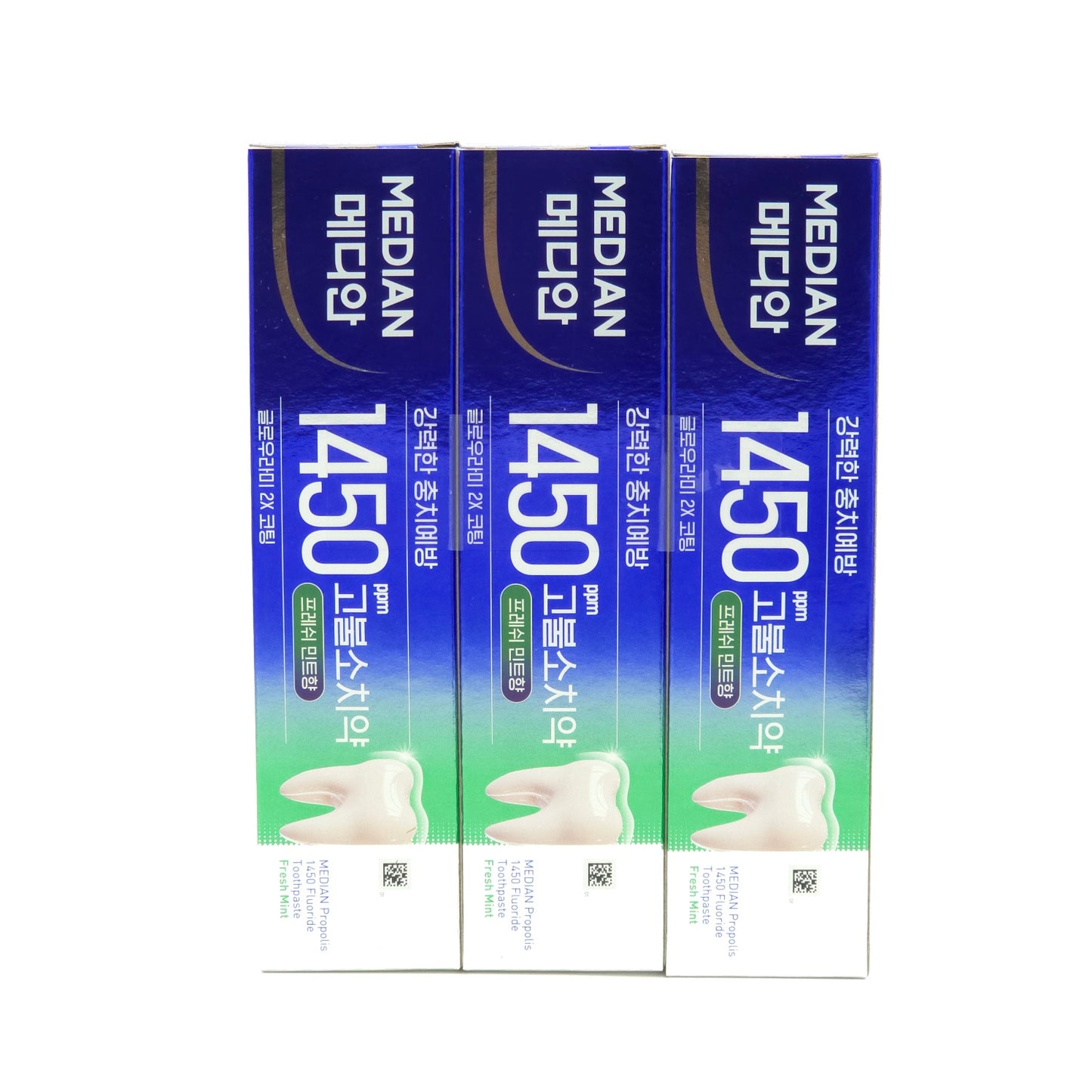 Median 1450 High Fluoride Toothpaste Fresh Mint 160g x 3ea