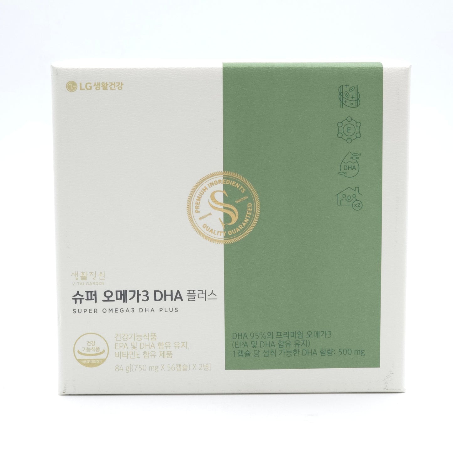 LG VITAL GARDEN Super Omega3 DHA Plus 750mg x 56 Capsules x 2 Bottles
