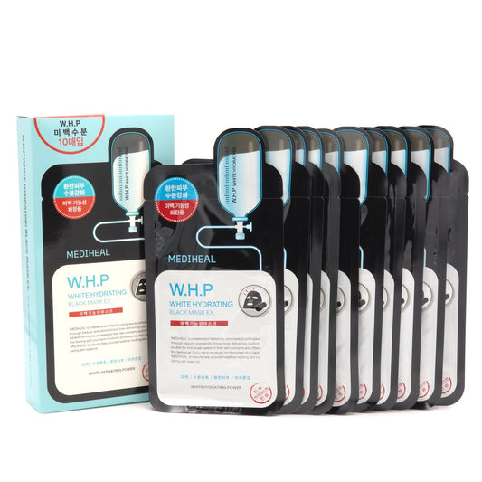 MEDIHEAL W.H.P White Hydrating Black Mask EX - 25ml x 10 Sheets