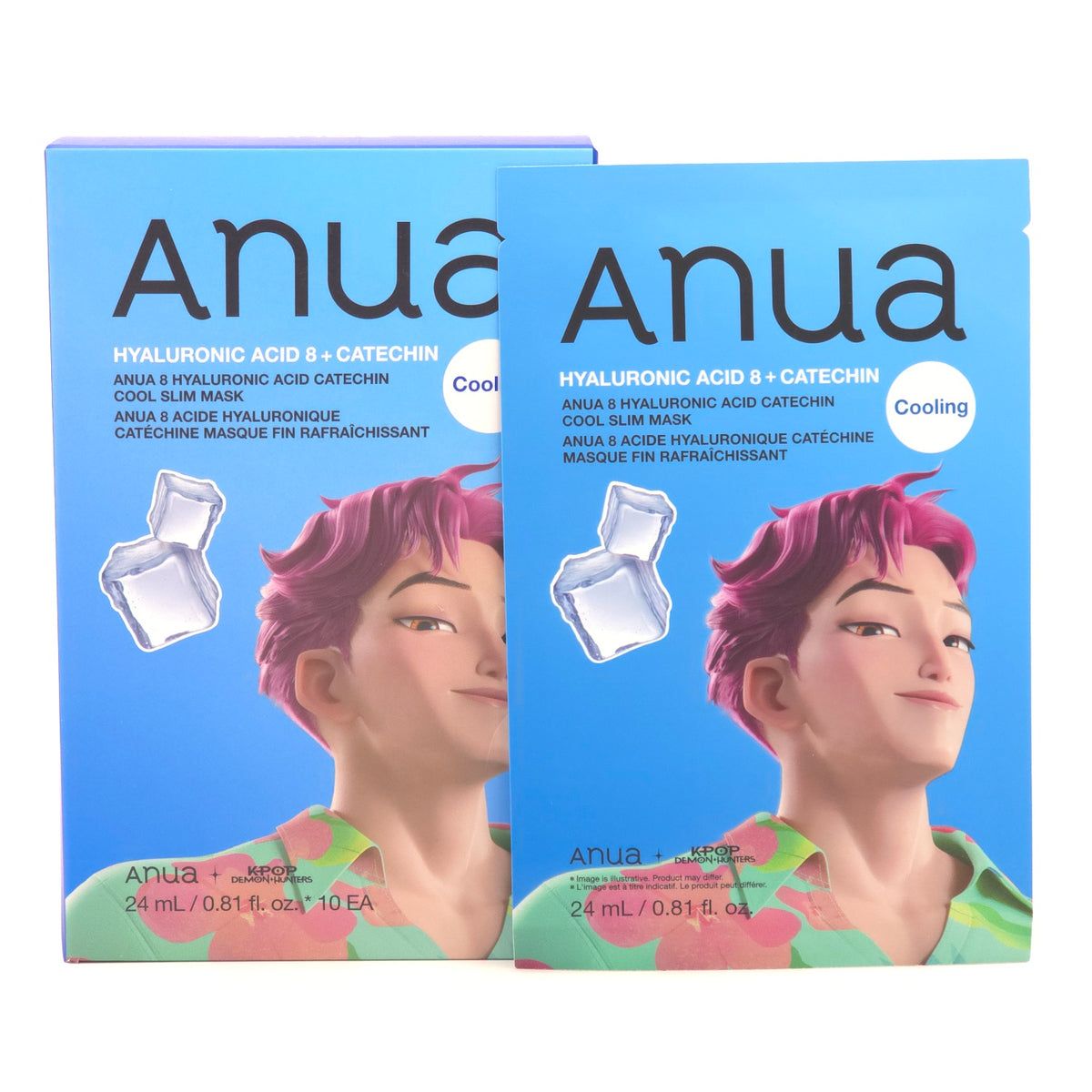 ANUA 8 Hyaluronic Acid Catechin Cool Slim Mask - 24ml x 10 Sheets