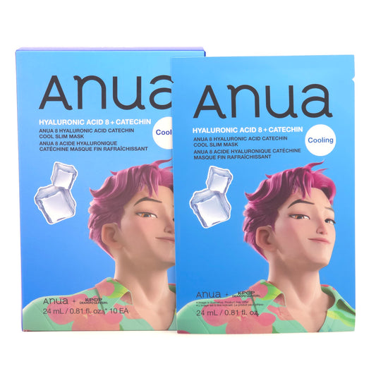 ANUA 8 Hyaluronic Acid Catechin Cool Slim Mask - 24ml x 10 Sheets