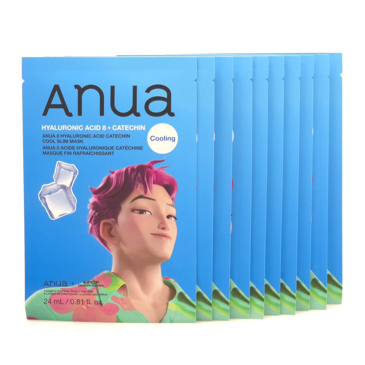 ANUA 8 Hyaluronic Acid Catechin Cool Slim Mask - 24ml x 10 Sheets