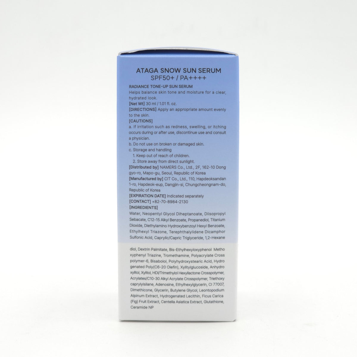 ATAGA Snow Sun Serum SPF50+ PA++++ 30ml