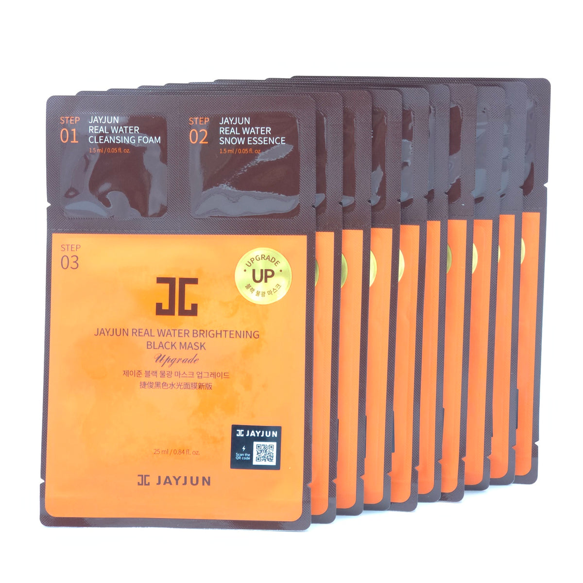 JAYJUN Real Water Brightening Black Mask Upgrade 3-Step 25ml x 10 Sheets